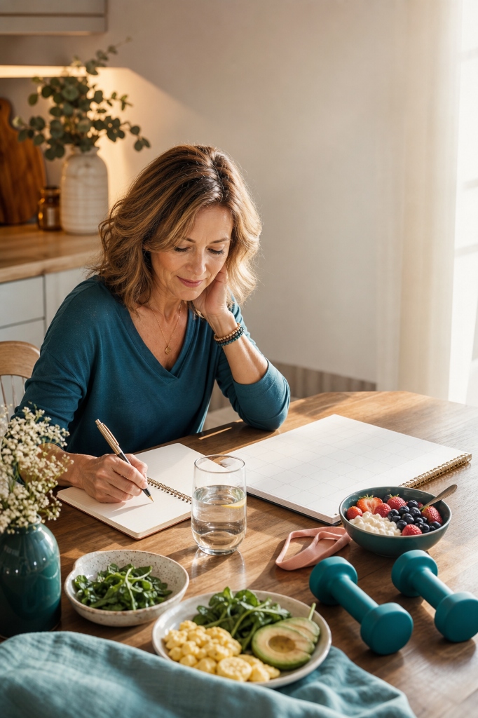 Woman mapping her digestion trigger logs